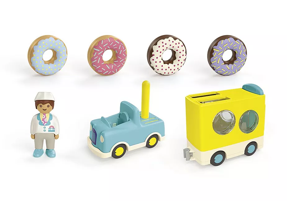 JUNIOR: Verr&uuml;ckter Donut Truck mit Stapel- und Sortierfunktion