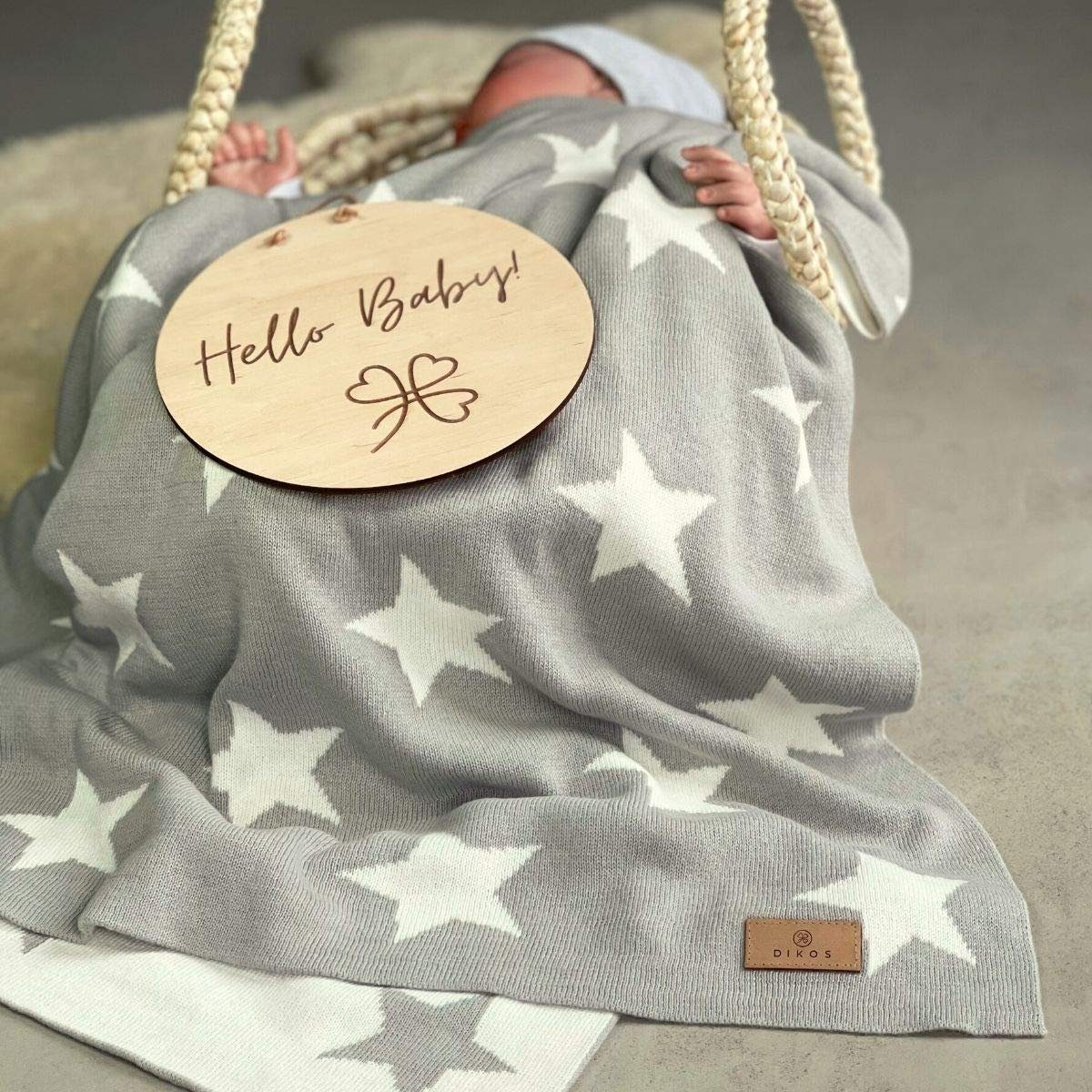 Babydecke DIKOS Babydecke Baumwolle, 100% BIO Neugeborenen Baby Decke, DIKOS, Größe 75x100 cm, atmungsaktiv, nachhaltig, plastikfrei, kuschelweich