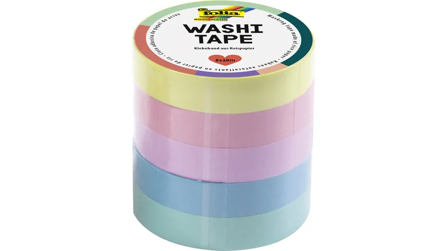 folia Washi-Tape 5er-Set pastell 50 m