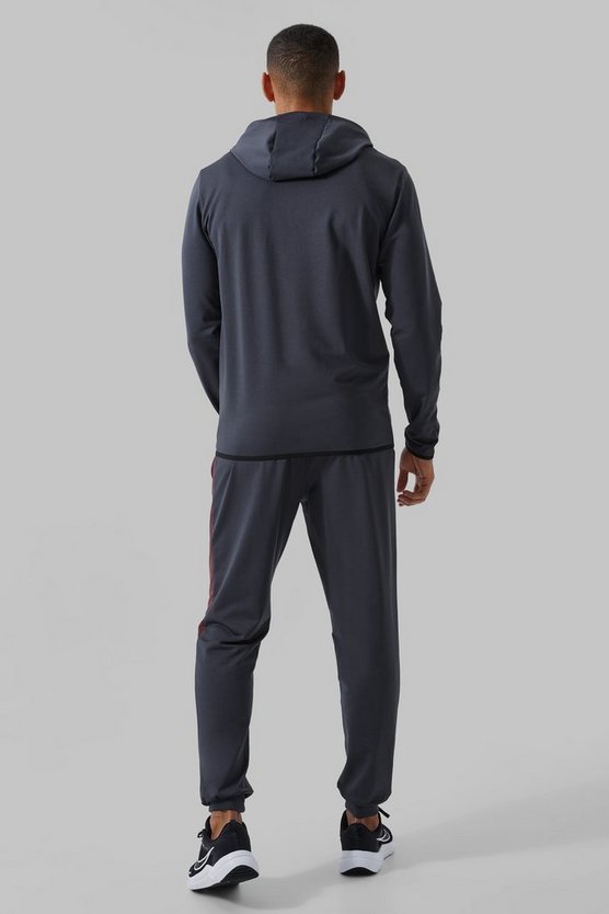 Active Colorblock Hoodie mit Trichterkragen und Reißverschluss