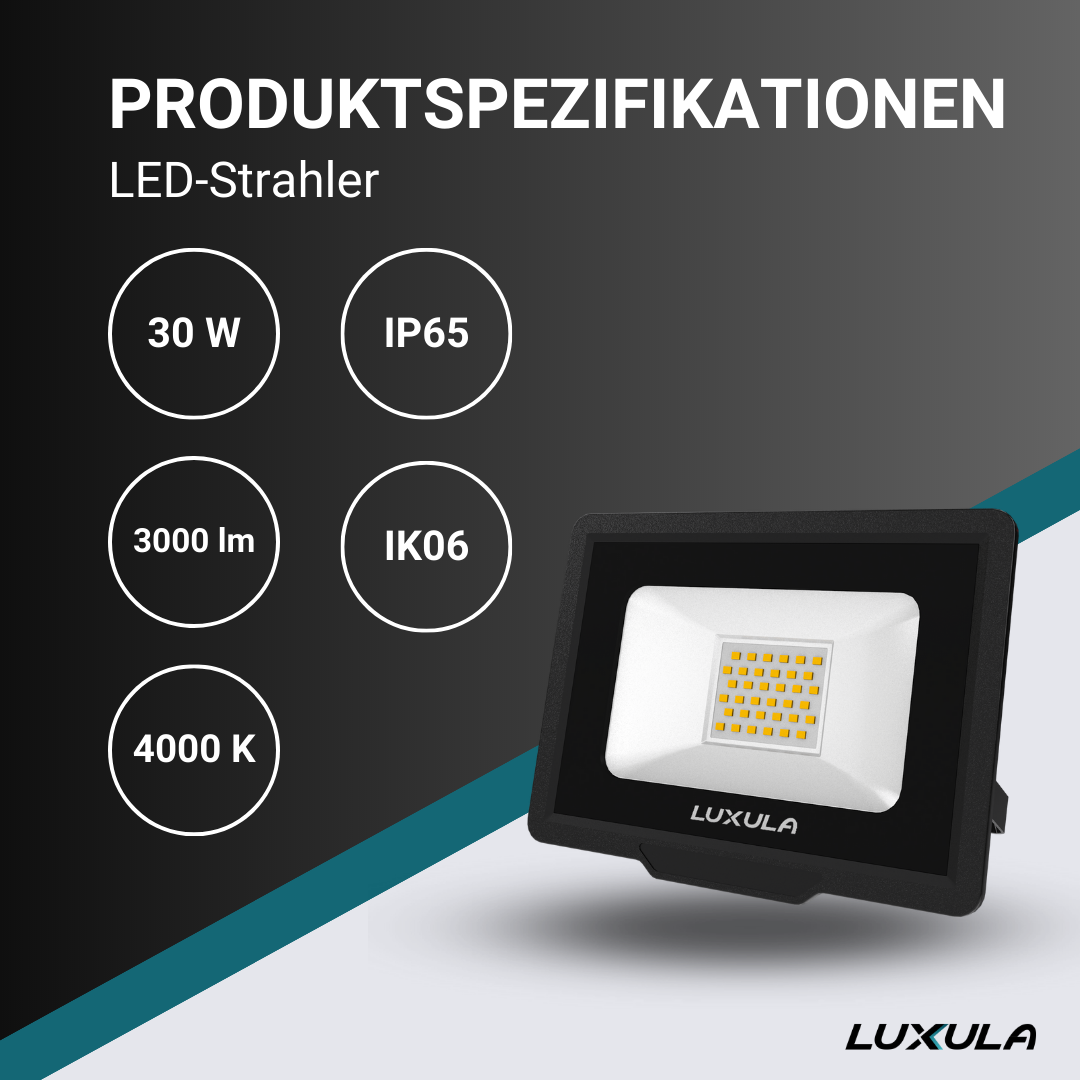 LUXULA LED-Fluter, 30 W, 4000 K
