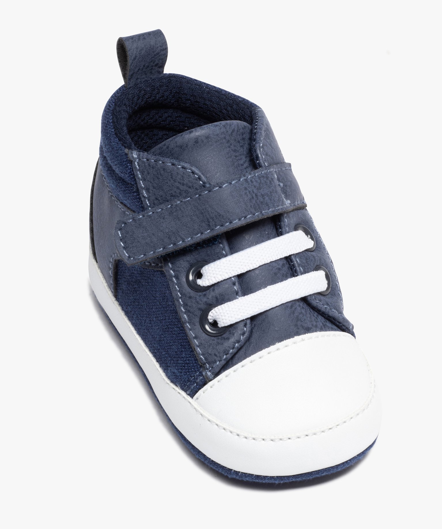 Chaussons de naissance bébé Garçon en toile faon denim marine | GEMO