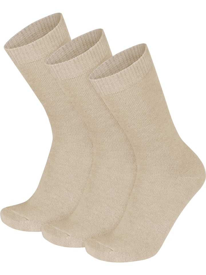 normani 3 Socken aus Cashmere und Merinowolle mit Komfortbund in Beige günstig kaufen