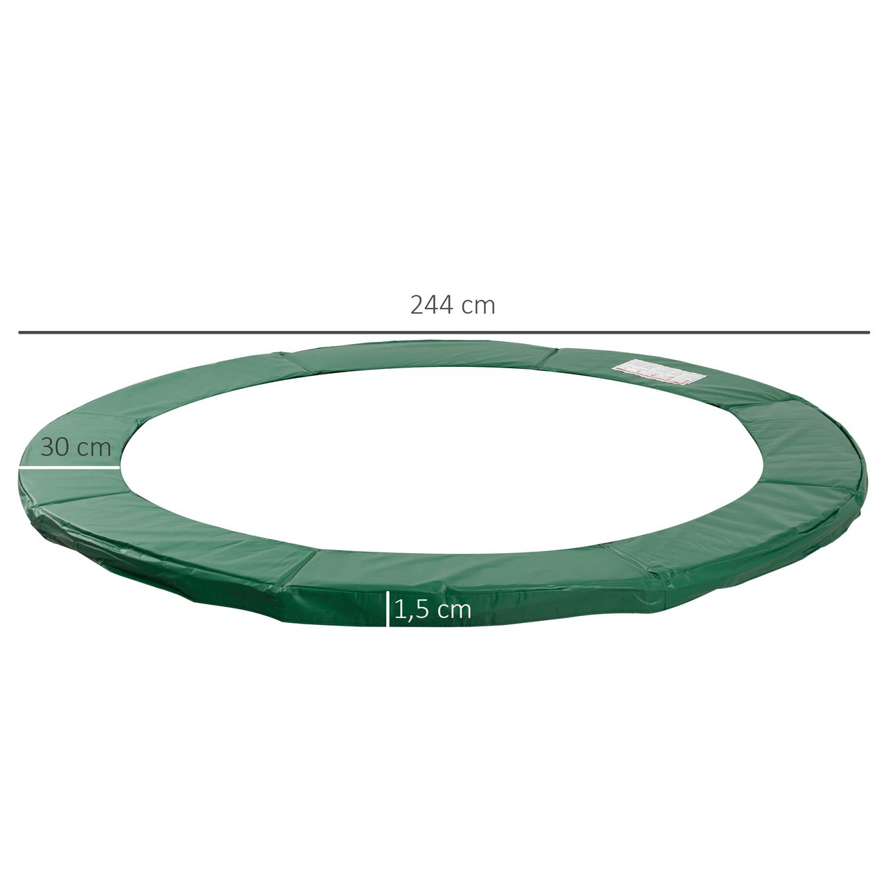 HOMCOM Trampolin Randabdeckung Sicherheitsnetz Wetterplane Leiter 8ft 10ft 12ft 15ft (Randabdeckung: Ø 244cm-Grün)