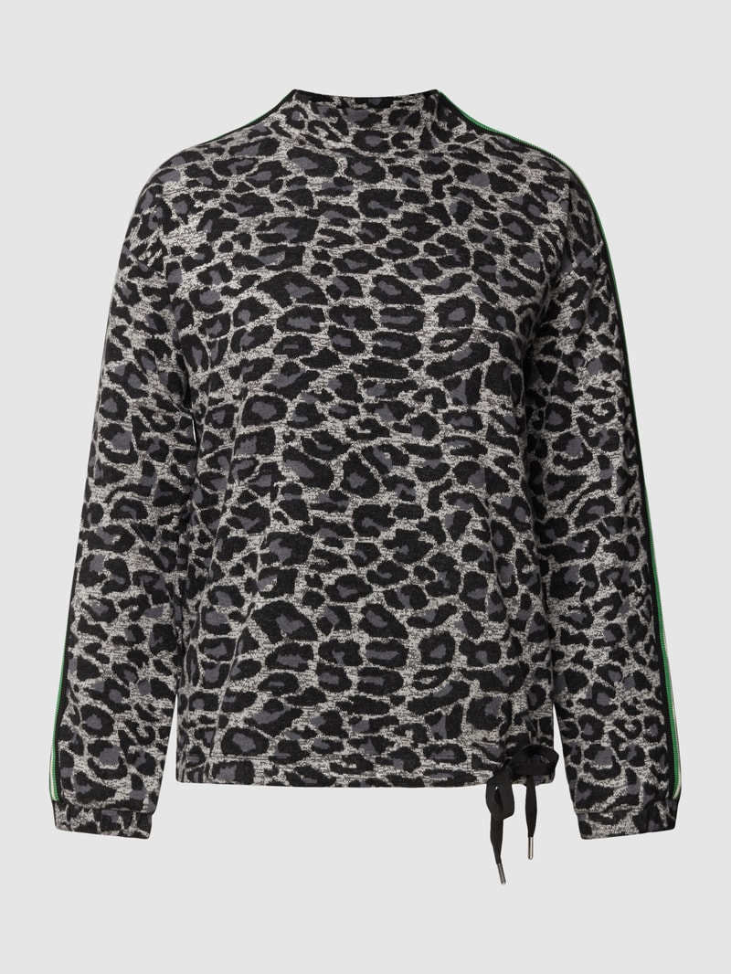 Longsleeve mit Animal-Print in dunkelgrau