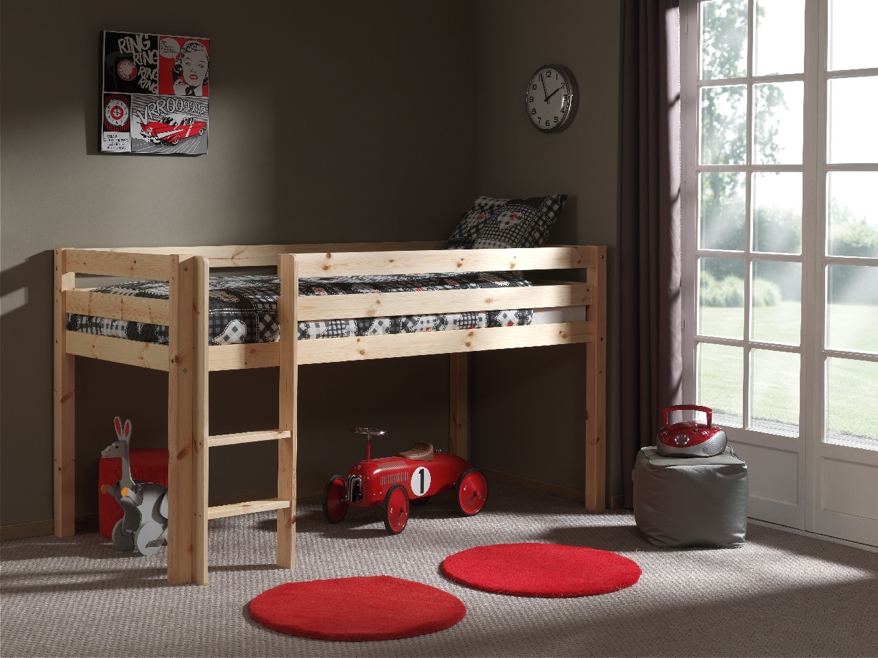 VIPACK Spielbett Pino , Ausf. Kiefer massiv natur lackiert