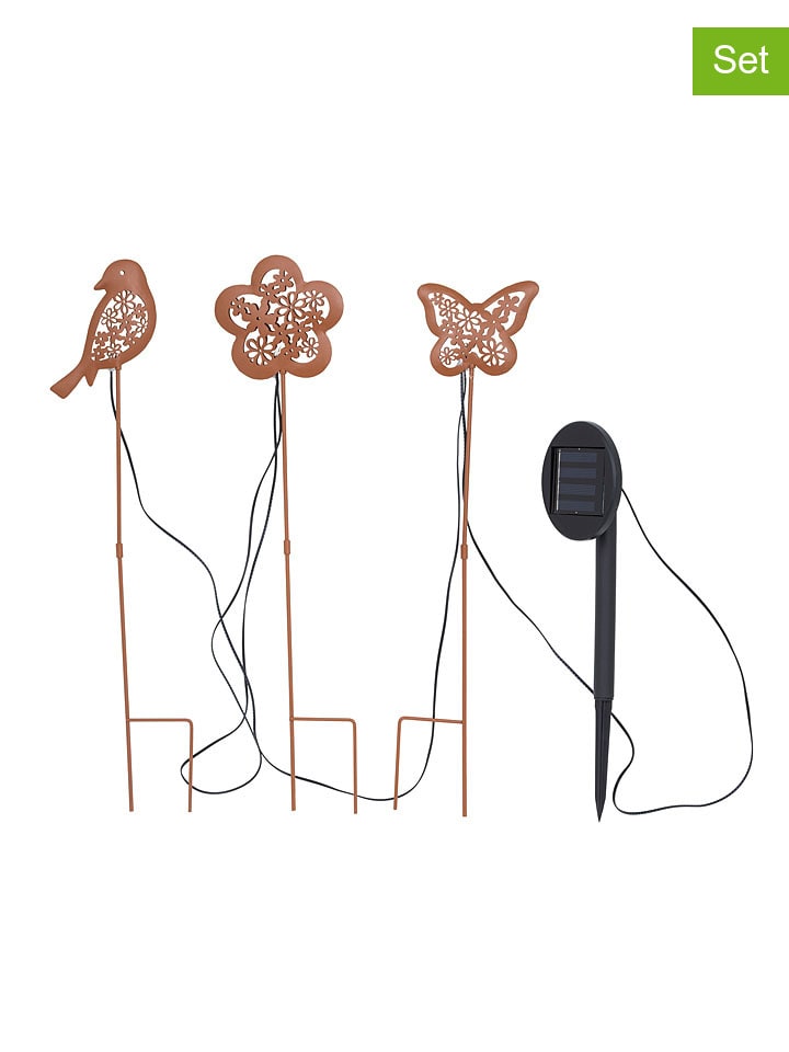 Garden Hero 3er-Set: LED-Gartenstecker in Rot günstig kaufen onesize