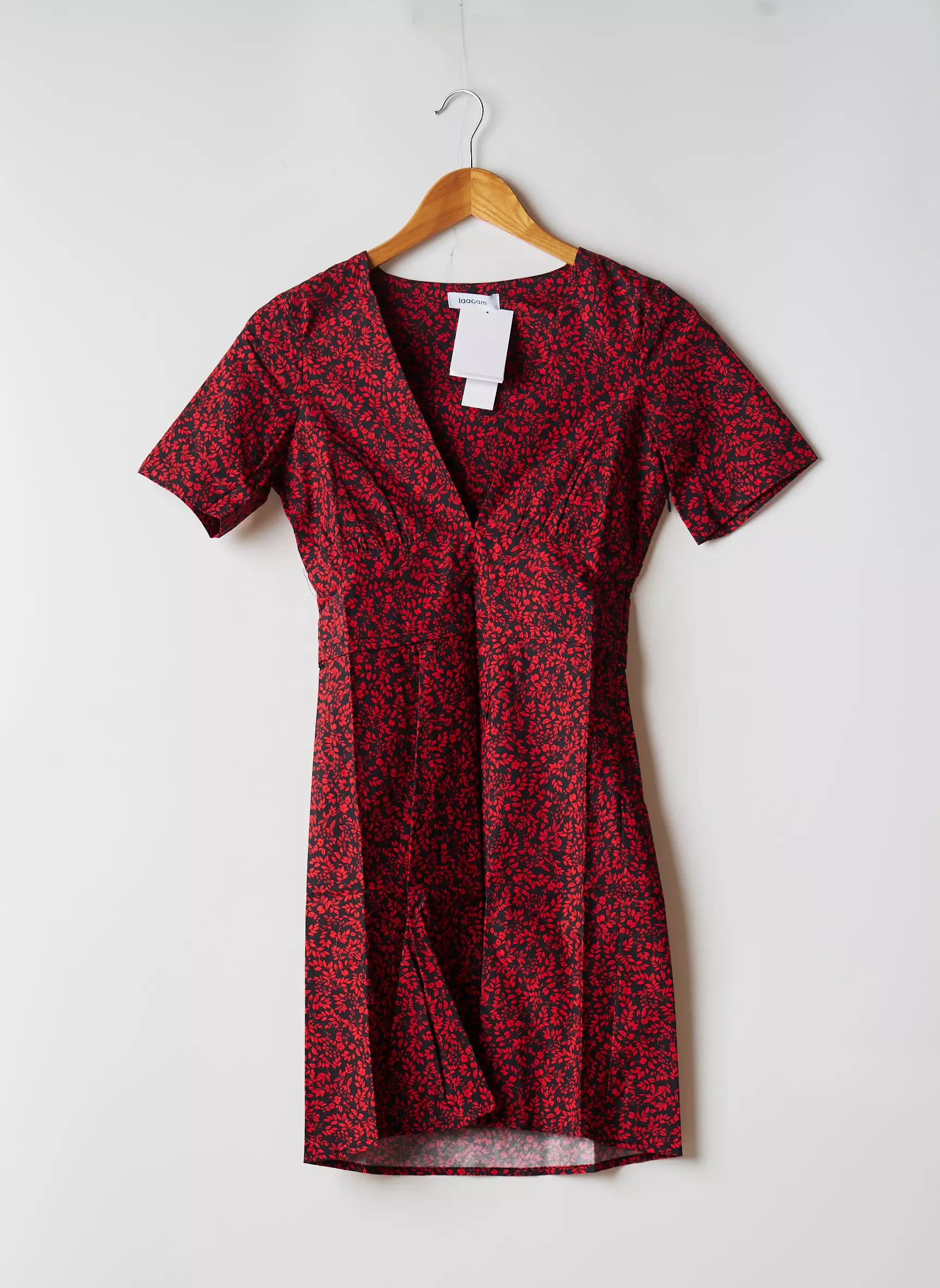 Laagam Robes Courtes Femme couleur rouge
