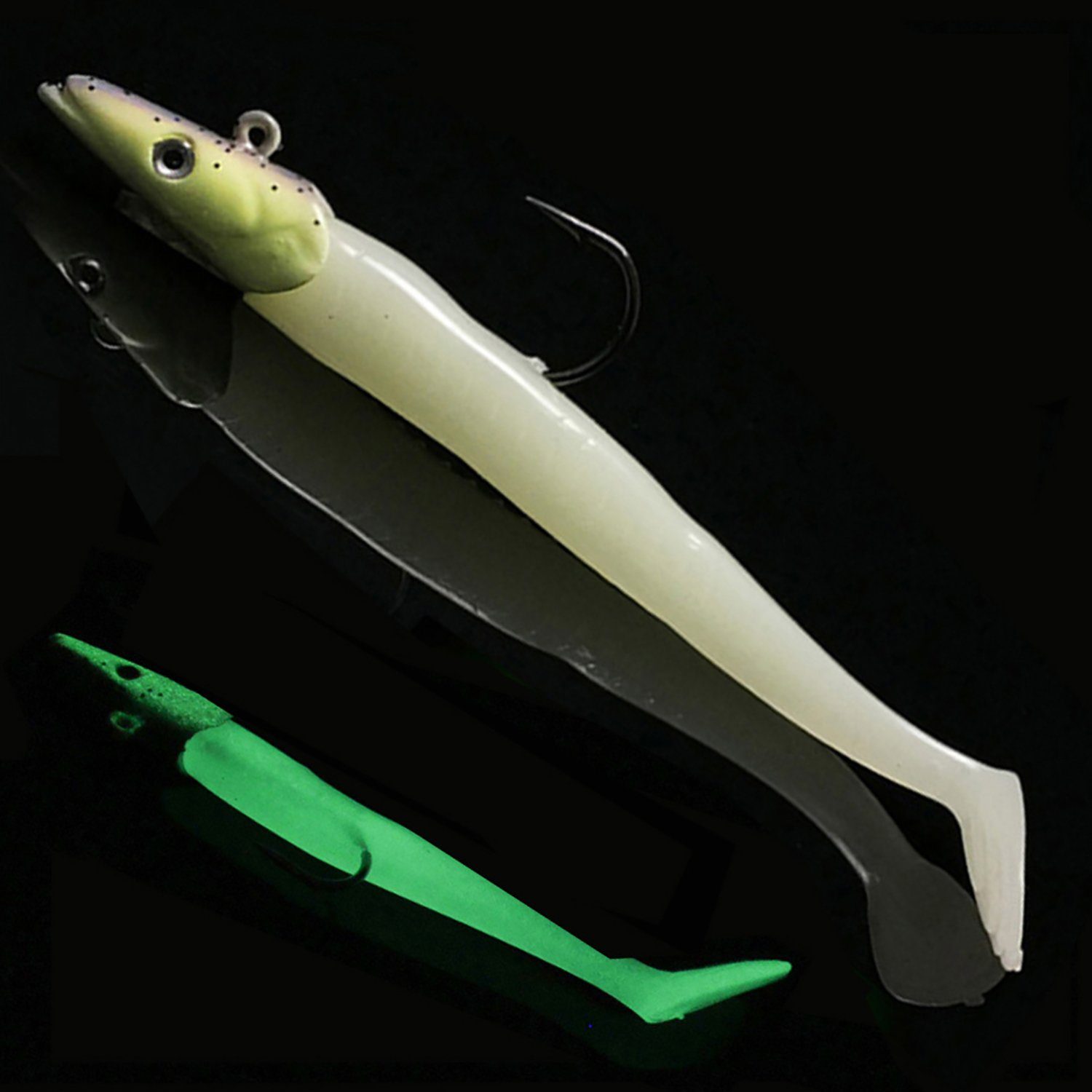 Croch Wurmhaken QT01, (10-St), 10 x Gummifisch Set 11cm 18.5g