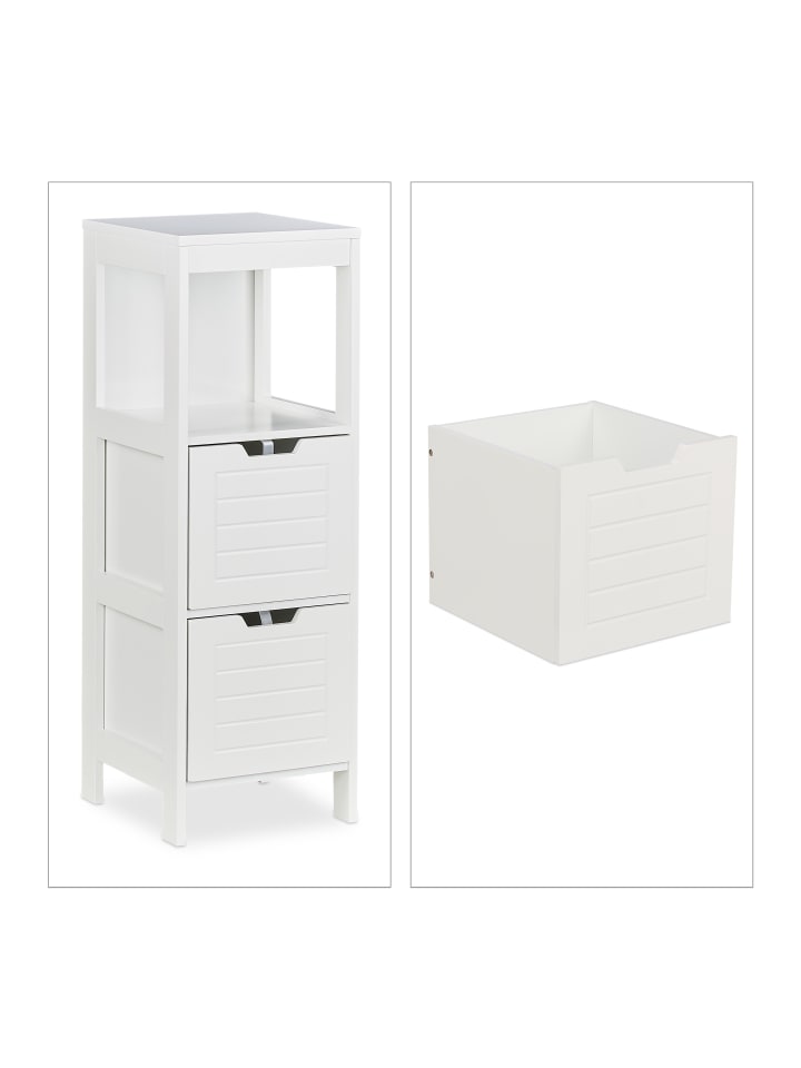 relaxdays Badezimmerschrank in Weiß - (B)30 x (H)90 x (T)30 cm günstig kaufen onesize