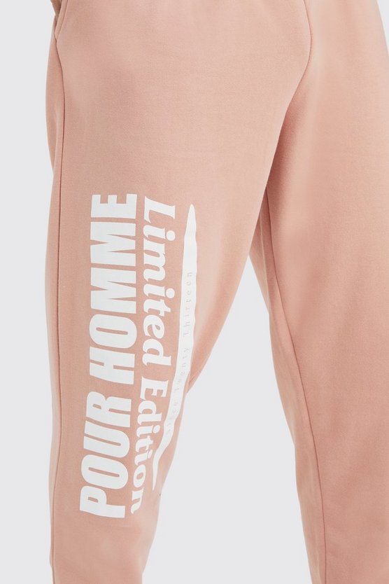 Oversize Jogginghose mit Pour Homme Print
