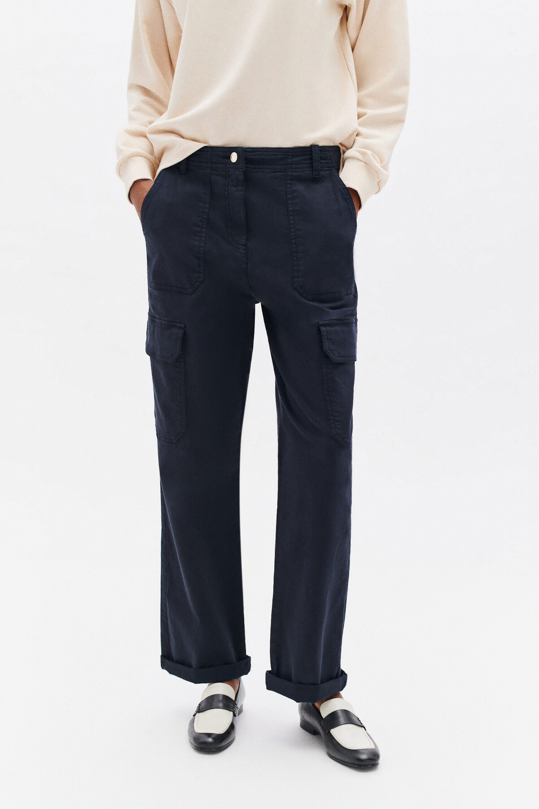 Pantalon parks bleu marine femme