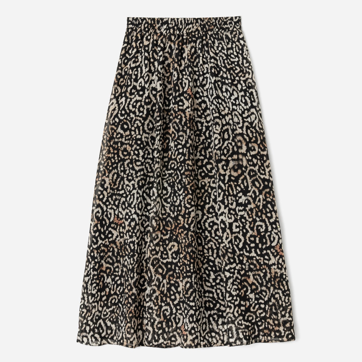 Jupe midi TEXTO noire à motif animalier