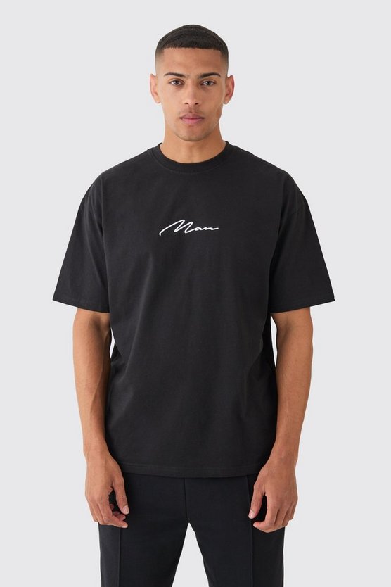 Besticktes Man Signature T-Shirt