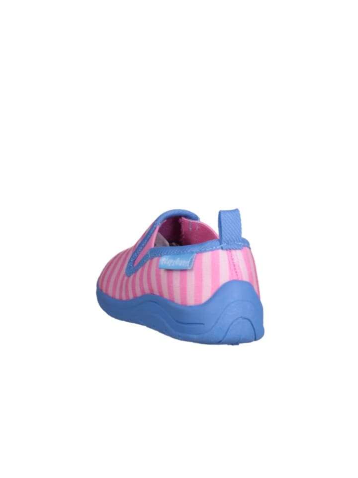 Playshoes Hausschuh Ringel in Pink/Türkis günstig kaufen