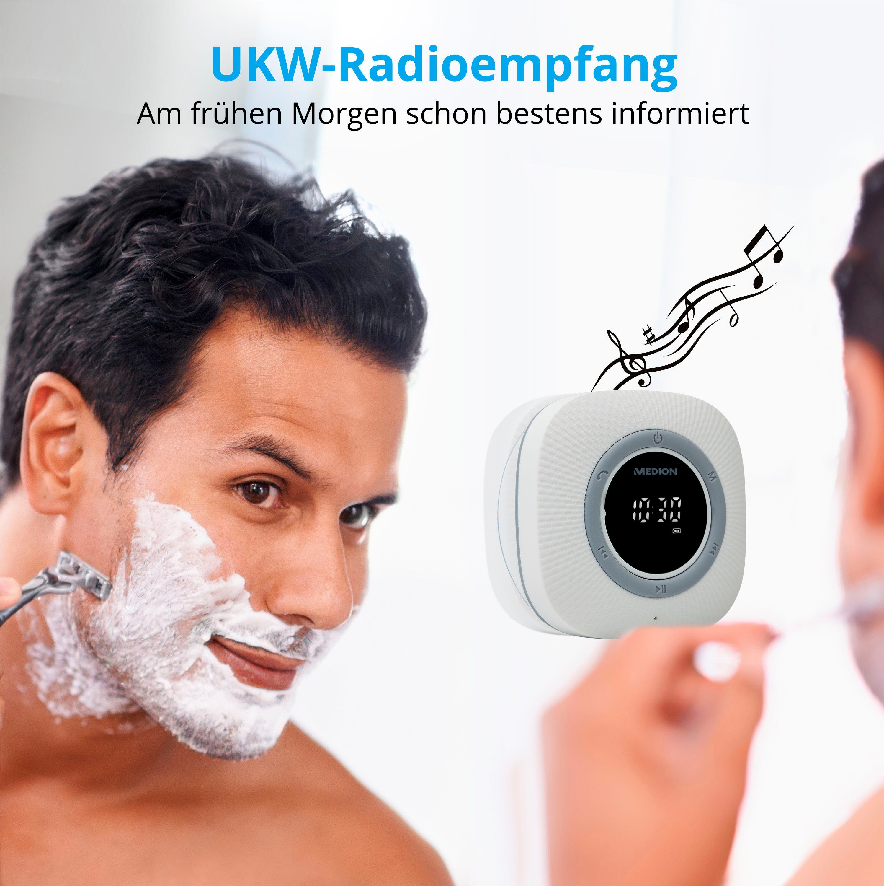 Medion® LIFE® P66096 (MD 43881) Dusch- Digitalradio (DAB) (UKW mit RDS, 3 W)