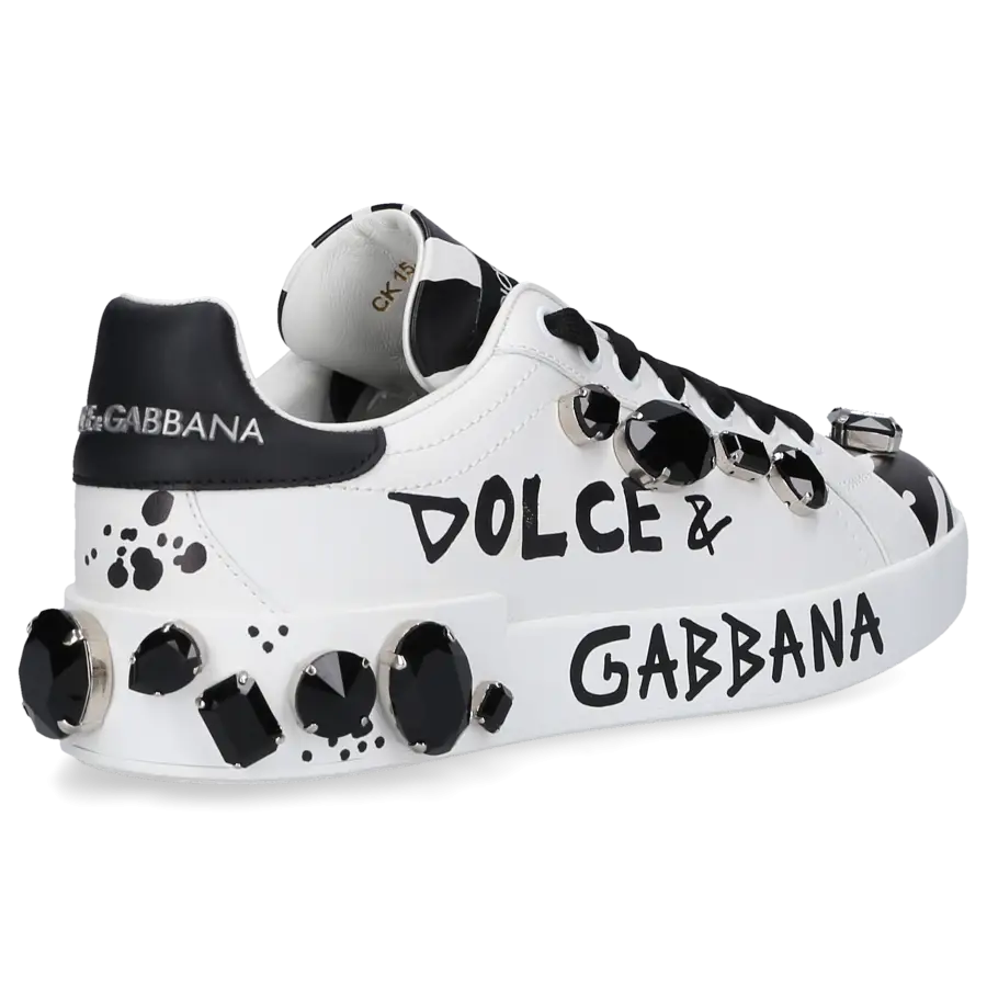 Dolce & Gabbana - Sneaker low PORTOFINO Nappaleder - weiß
