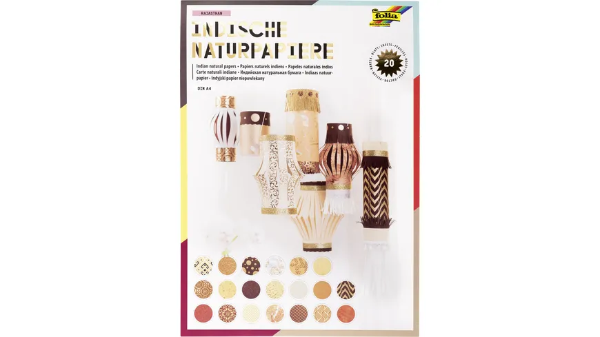 folia Naturpapierblock A4 Colors of India sortiert mehrfarbig