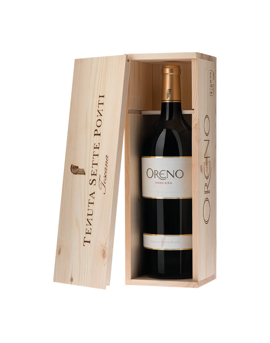 Toscana IGT Oreno 2020 Tenuta Sette Ponti Magnum 1,5 ℓ, Caisse bois