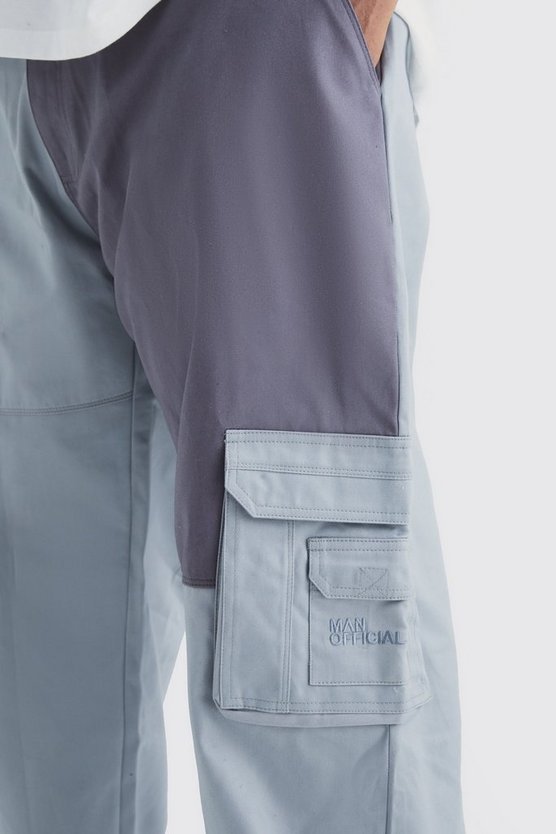 Plus lockere Colorblock Cargo-Hose mit Logo