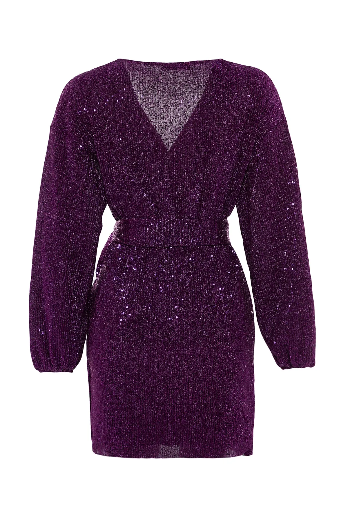 Trendyol Collection  Lila Abendkleid mit Pailletten und Gürtel TPRAW22EL1907