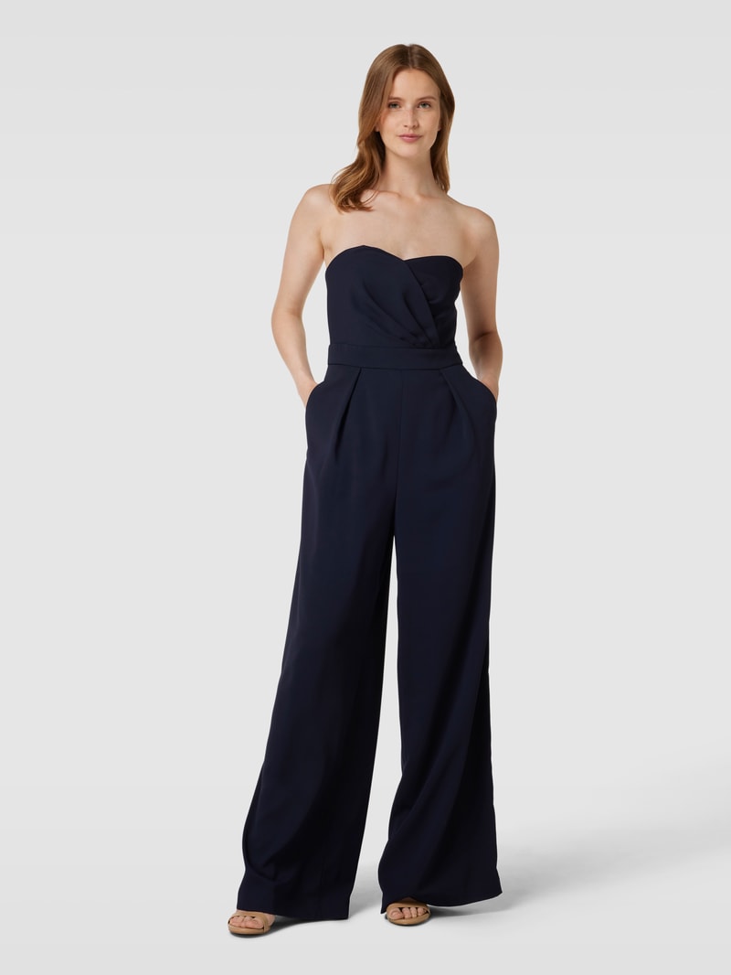 Jumpsuit in Bandeau-Form Modell 'Crepe' in marineblau meliert