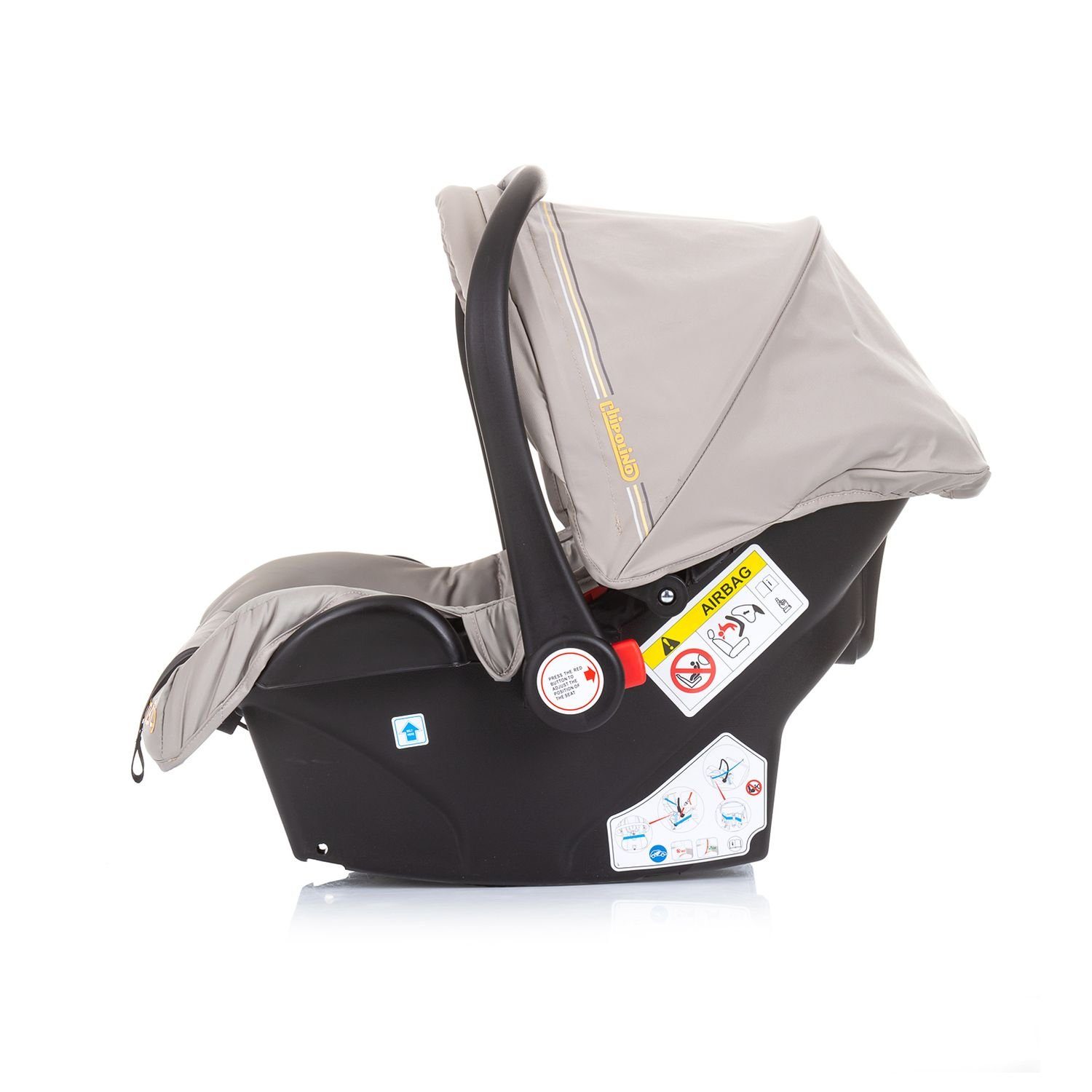 Chipolino Babyschale Babyschale Misty Gruppe 0+, bis: 13 kg, (0-13 kg) Kissen, 3-Punkt-Gurt, Sonnendach