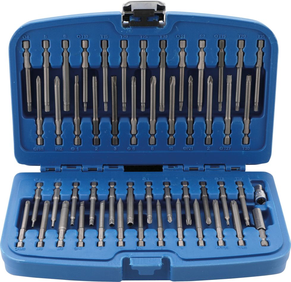 Set de biți de șuruburi de siguranță BGS 757, lungi, 51 de piese