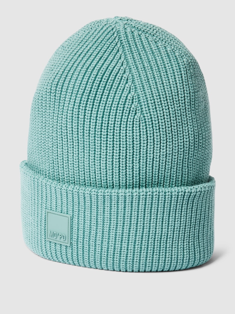 Beanie mit Label-Detail in mint