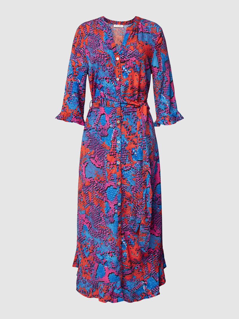 Midikleid mit Allover-Muster in pink