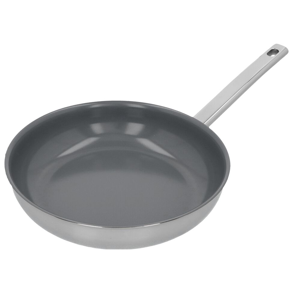 Bratpfanne 24 cm, 18/10 Edelstahl, Silber