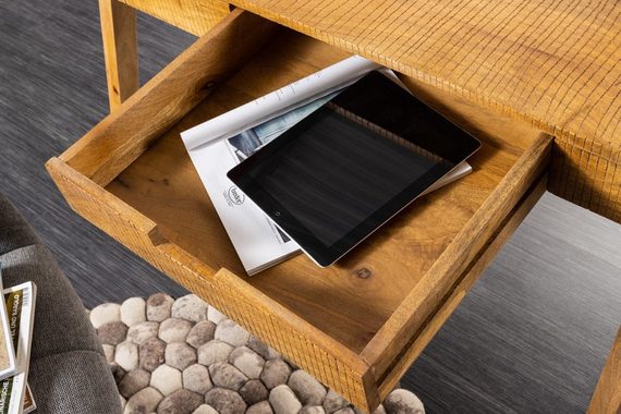riess-ambiente Schreibtisch MONSOON 120cm braun (Einzelartikel, 1-St), Sekretär · Schublade · Massivholz · Büro