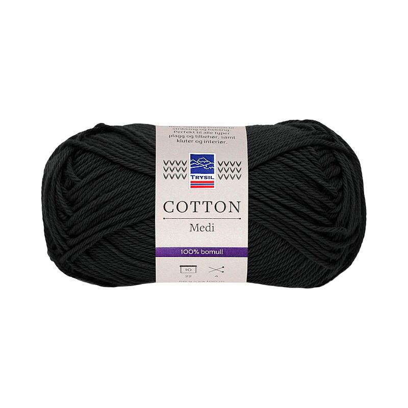 Trysil Cotton Medi garn bomull 100% bomull, svart