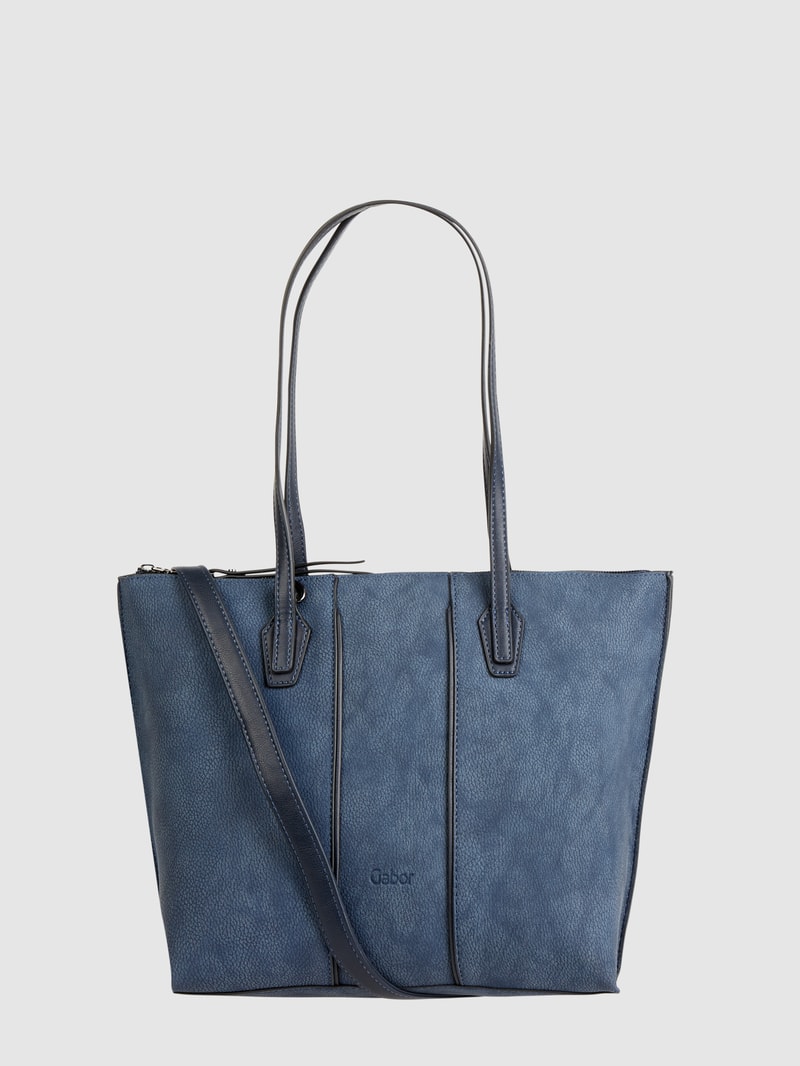 Shopper in Leder-Optik in marineblau