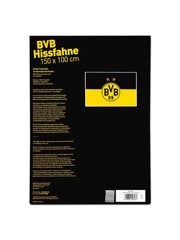 BVB BVB-Hissfahne (150 x 100 cm) in schwarzgelb günstig kaufen 100 x 150 cm
