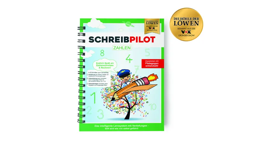 Schreibpilot - Zahlen, Lernheft inkl. Bleistift und Radiergummi
