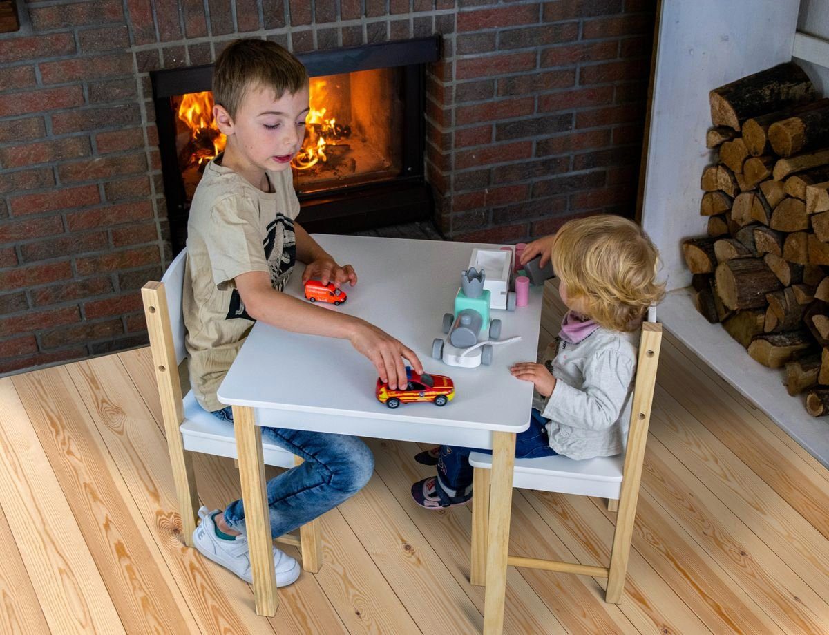Coemo Kindersitzgruppe, (Set, 3-tlg), Kindersitzgruppe 1 Tisch 2 Stühle