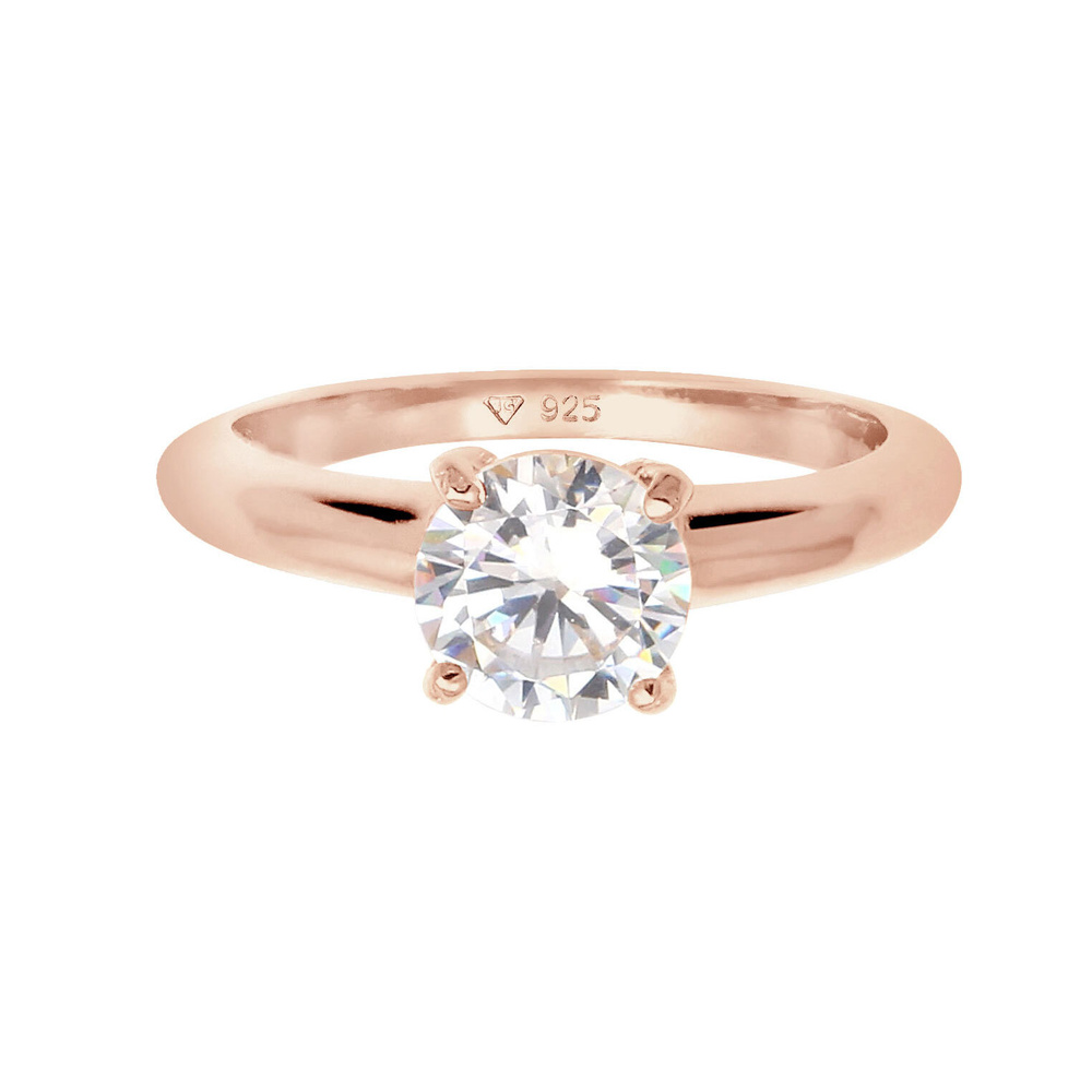 Elli Elli Bague Femmes Solitaire Classique avec cristal de zirconium en argent sterlin Bague