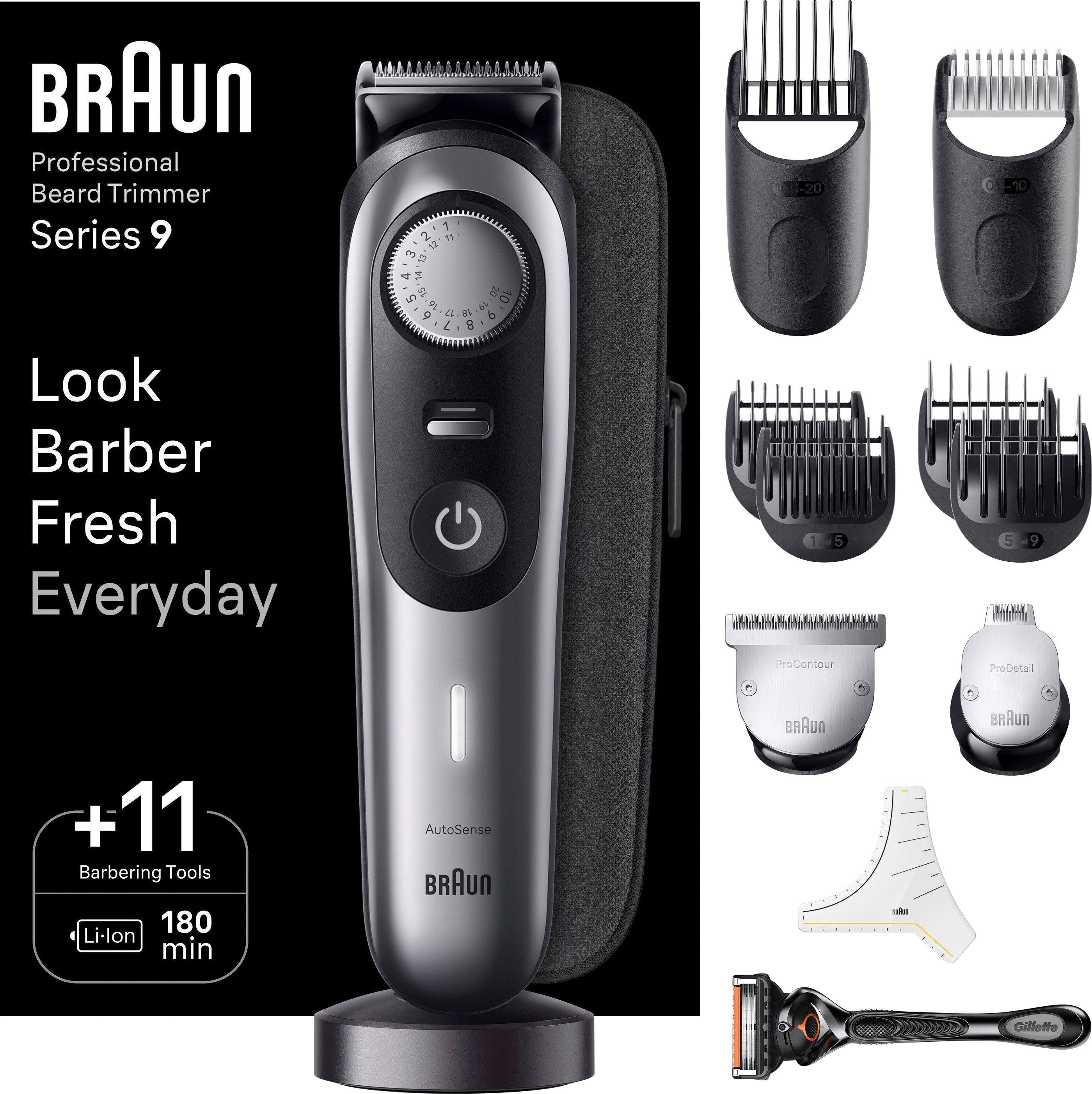 Braun Haarschneider Barttrimmer BT9440, 180 Min. kabellose Laufzeit, Wasserdicht