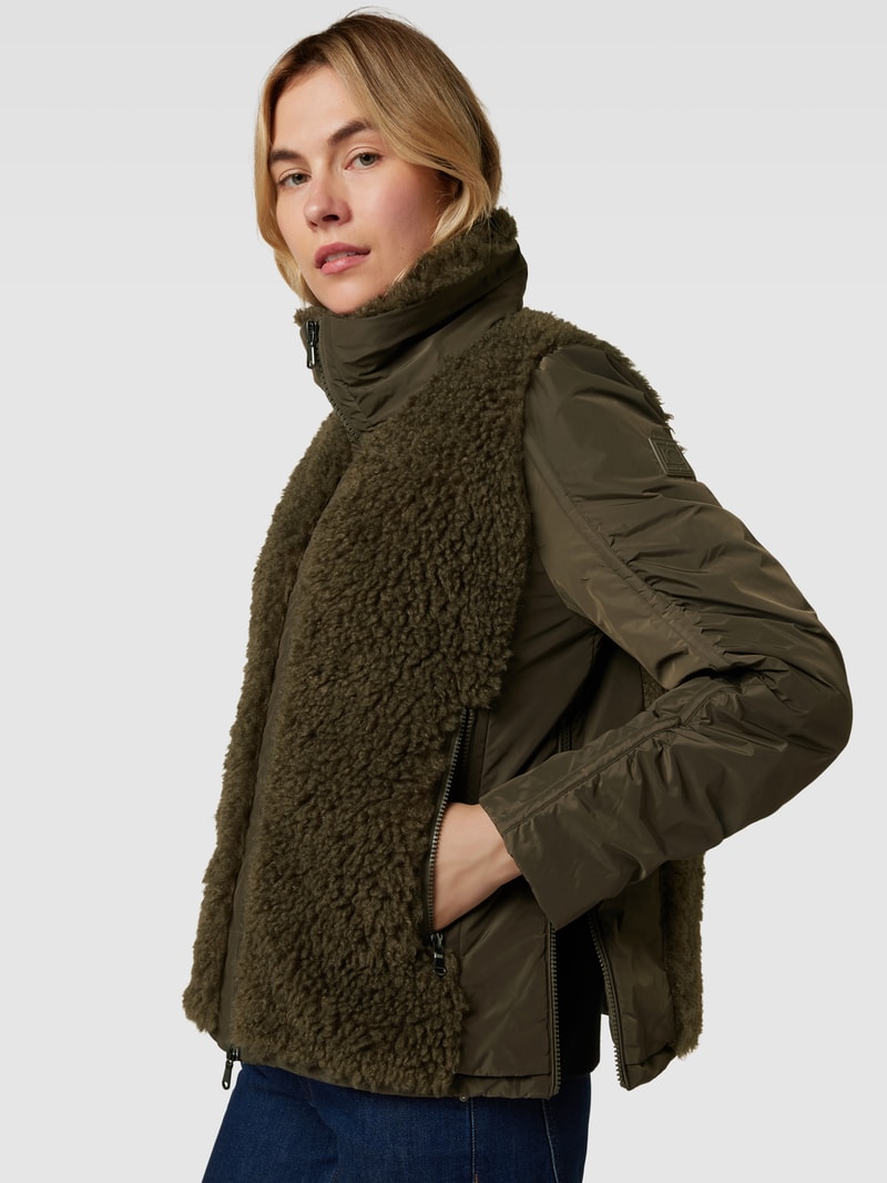 Jacke in Two-Tone-Machart in khaki