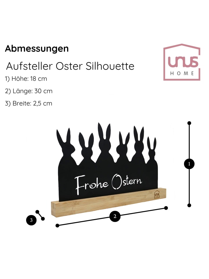 UNUS Aufsteller Frohe Ostern Oster-Silhouette in Schwarz günstig kaufen