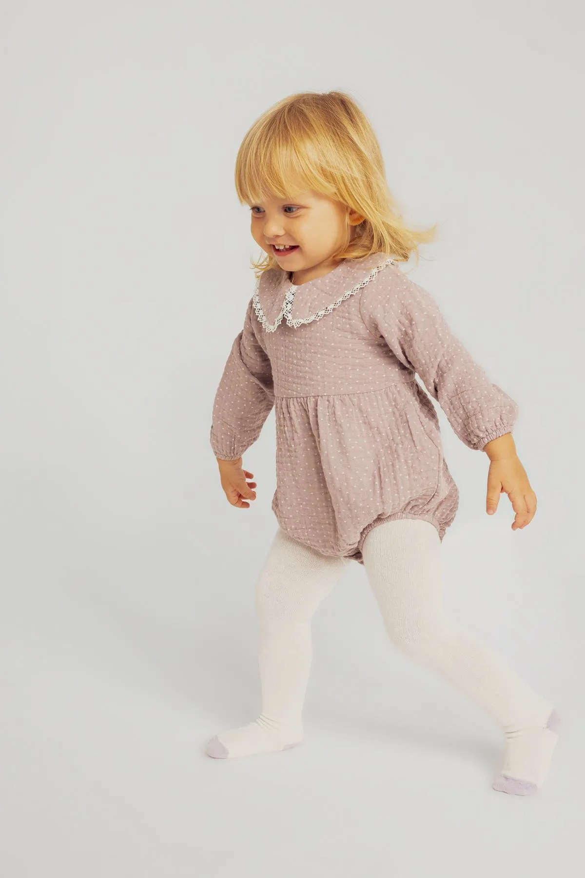 DeFacto  Gepunkteter Musselin-Overall mit Strumpfhosen für Neugeborene im 2er-Set für Babys