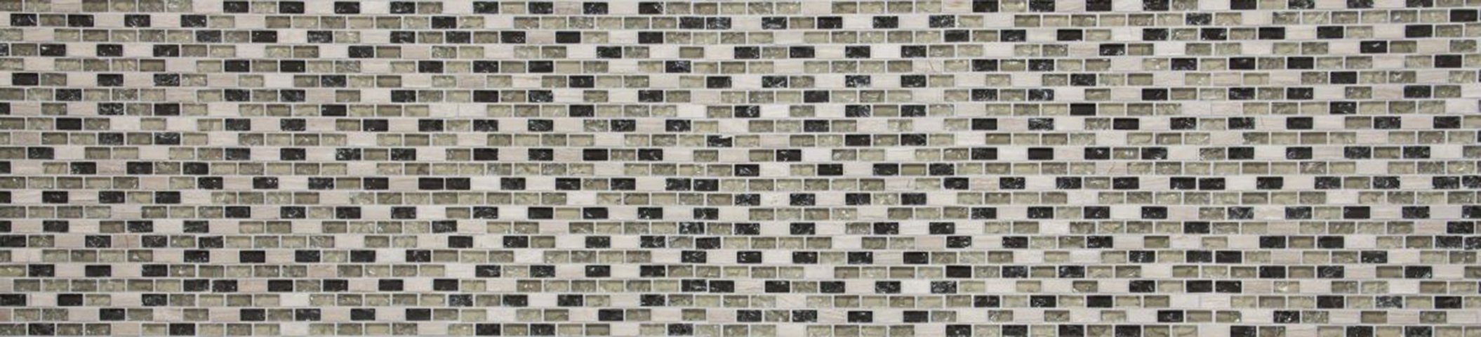 Mosani Mosaikfliesen Glasmosaik Naturstein Mosaik graugrün glänzend / 10 Matten