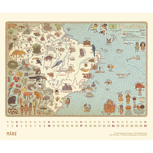 ALLE WELT 2024 - LANDKARTEN-KALENDER VON DUMONT - Kalender