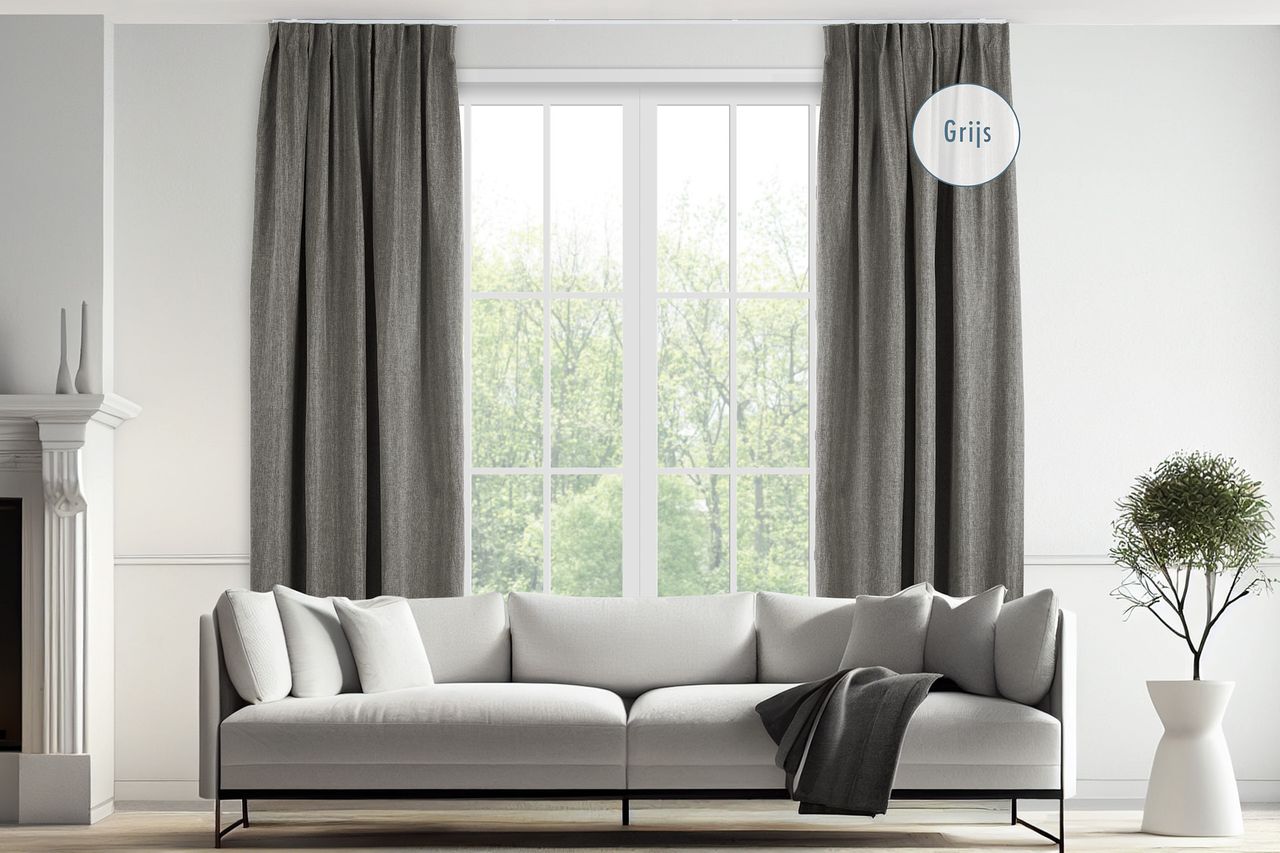 Lifa Living Vorhang - 150 x 260 cm - Haken - Grau