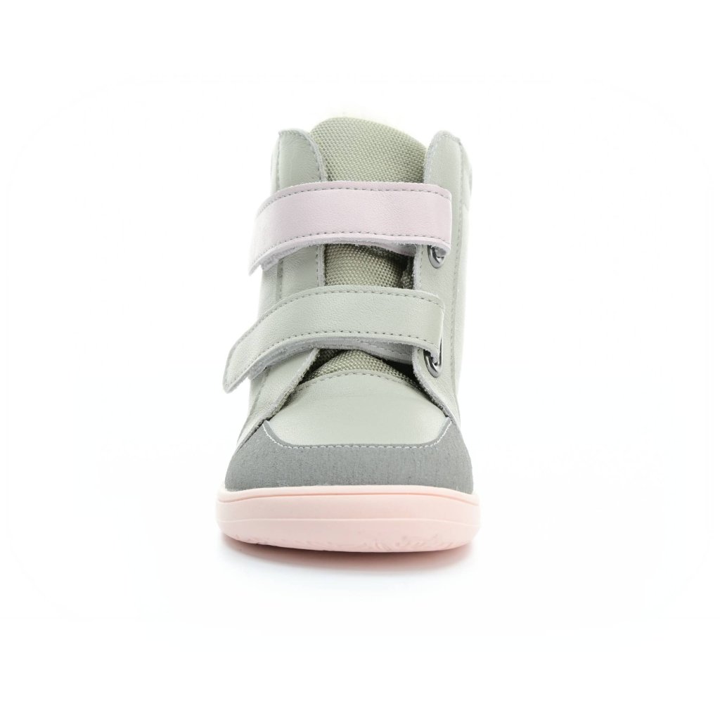 Baby Bare Febo Winter Grey / Pink (mit Membran/Asfaltico) graue Barfußstiefeletten