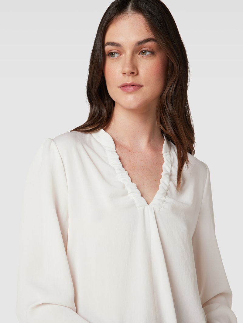 Bluse mit Tunikakragen in offwhite