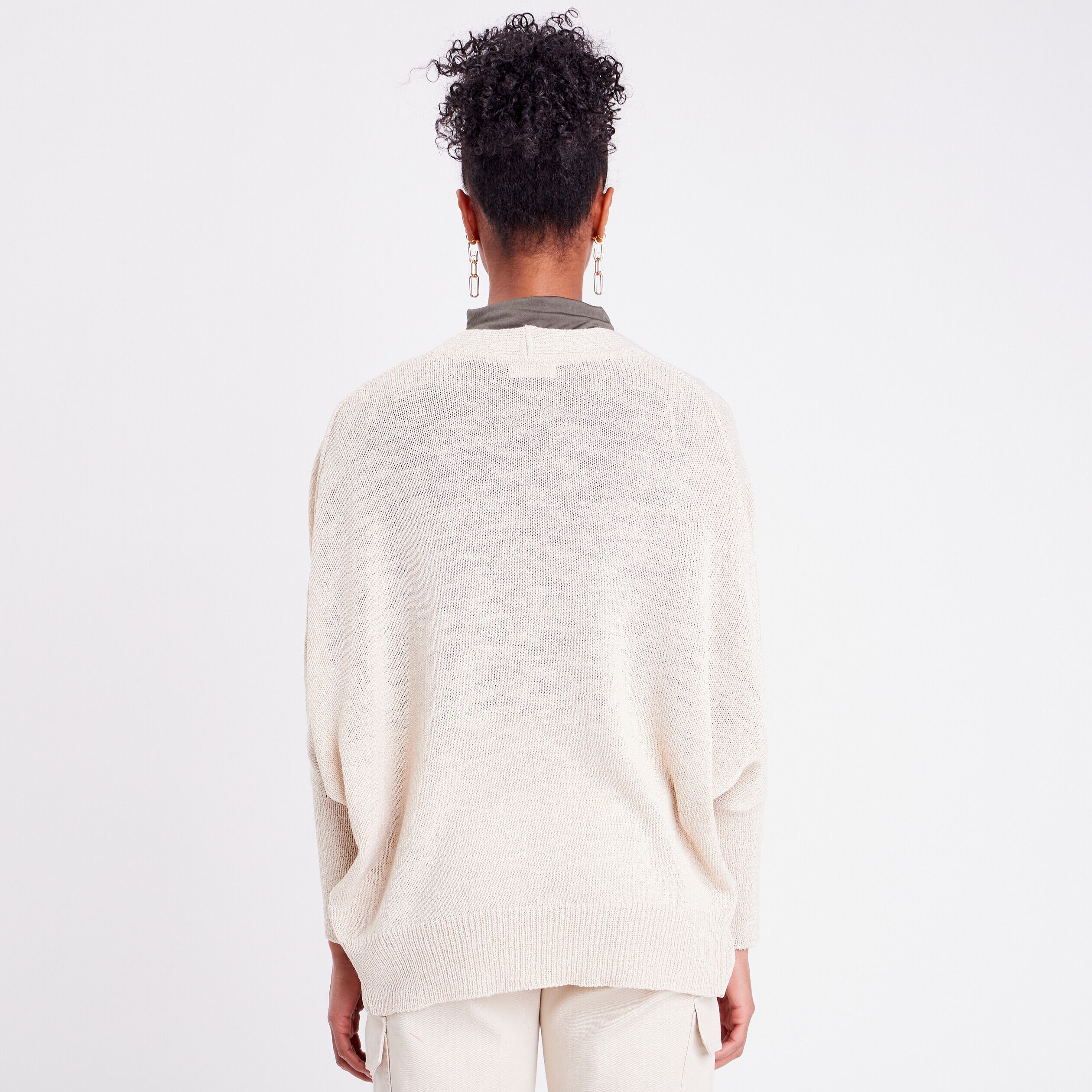 Gilet manches papillons ecru femme | Cache Cache