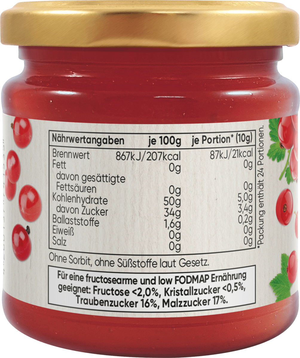 Fruchtaufstrich, Rote Johannisbeere, 235 g