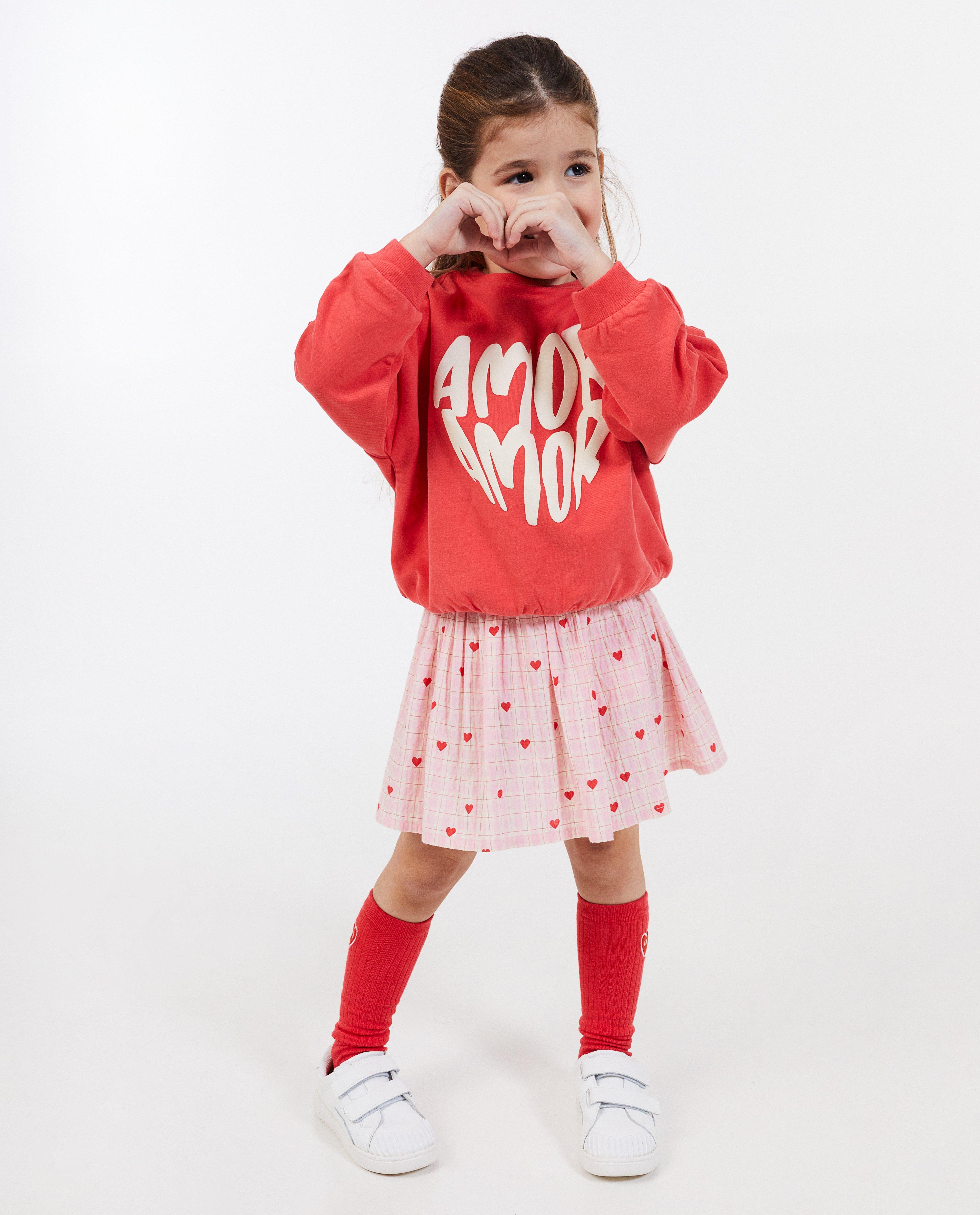 K3 Pulóver K3 De 3 Biggetjes felirattal, unisex világospiros
